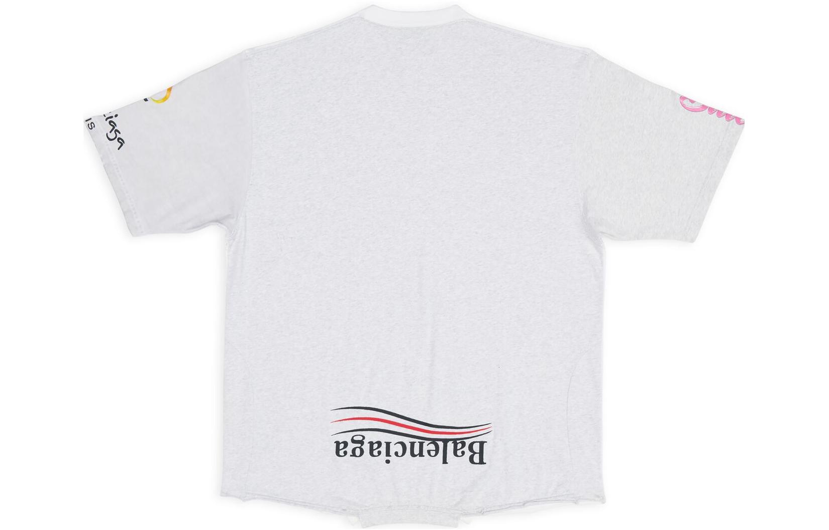 Lookbook (Women) Balenciaga Inverted Logo Print Tee FW22  White Oversized Fit 698811TMVC90900