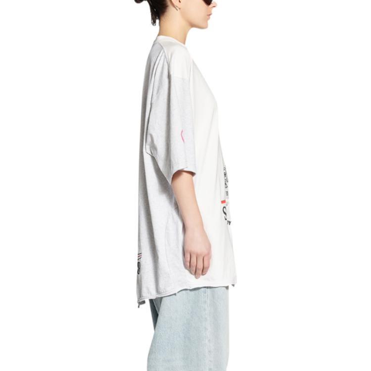 Sizing (Women) Balenciaga Inverted Logo Print Tee FW22  White Oversized Fit 698811TMVC90900