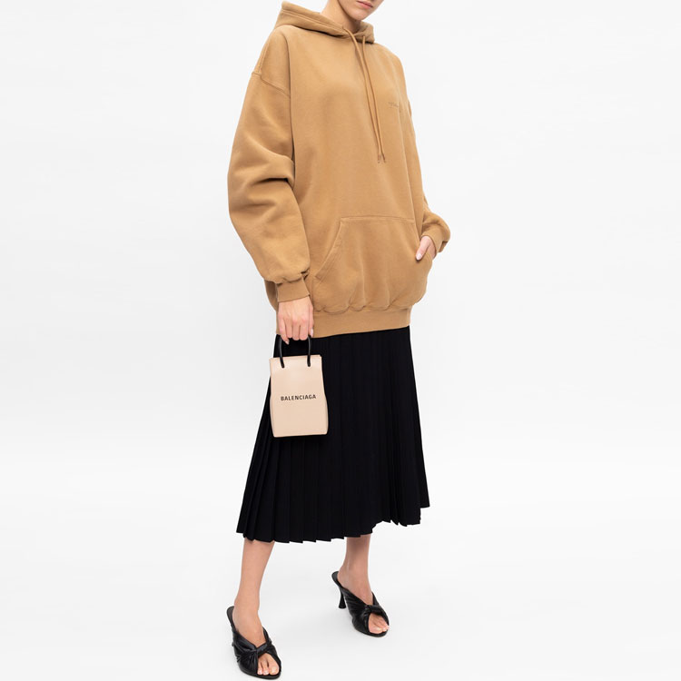 (Women) Balenciaga Khaki Hoodie with Chest Embroidered Logo 578135TJV859504 圖 4