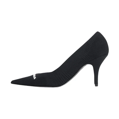 (W) Balenciaga Knife 2.0 80mm Pump 'Black and White Textured Recycled Knit'