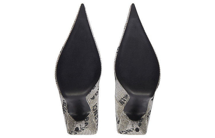 Sizing (W) Balenciaga Knife ''Logo Intégral Talon Cristal'' 719769WBC528310