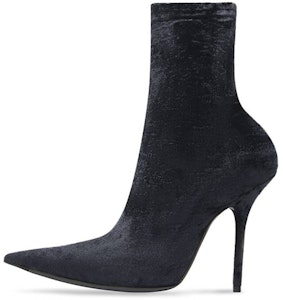 (W) 巴黎世家 黑色天鹅绒刀锋尖头鞋 734201W2I801000 Buy (W) 巴黎世家 黑色天鹅绒刀锋尖头鞋 734201W2I801000