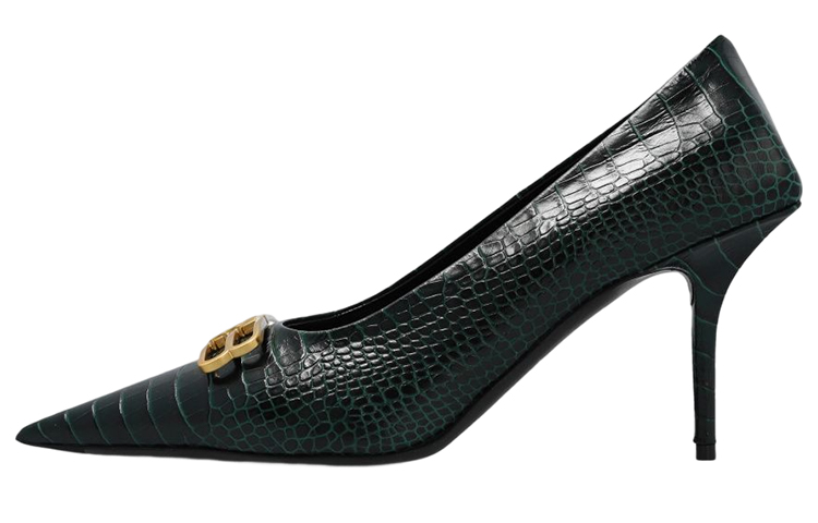 (Women) Balenciaga Knife 'Green Leather Mules' 734238WBE713030