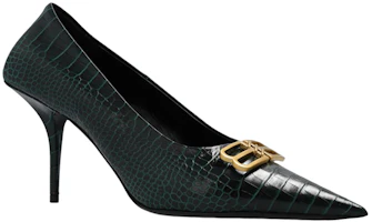 Order (Women) Balenciaga Knife 'Green Leather Mules' 734238WBE713030