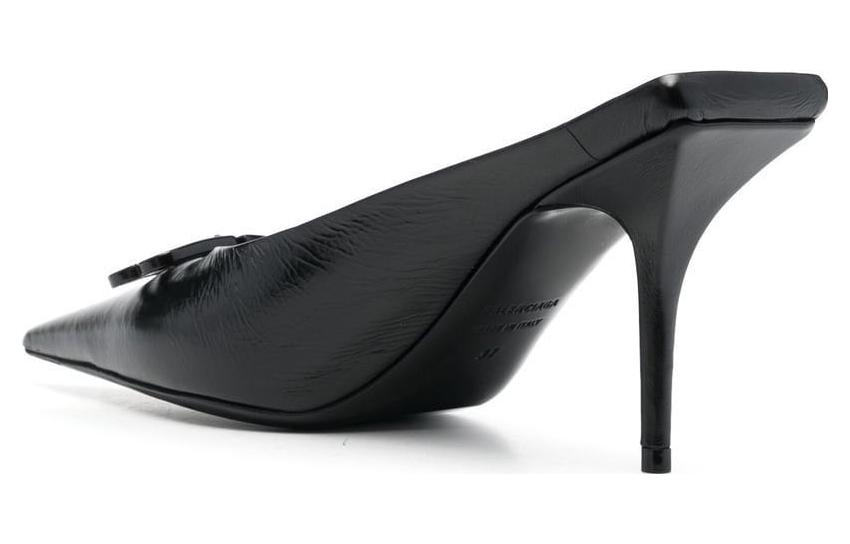 Lookbook (W) Balenciaga Knife BB Mules de Cuero 'Negro' 694722WBBI21000