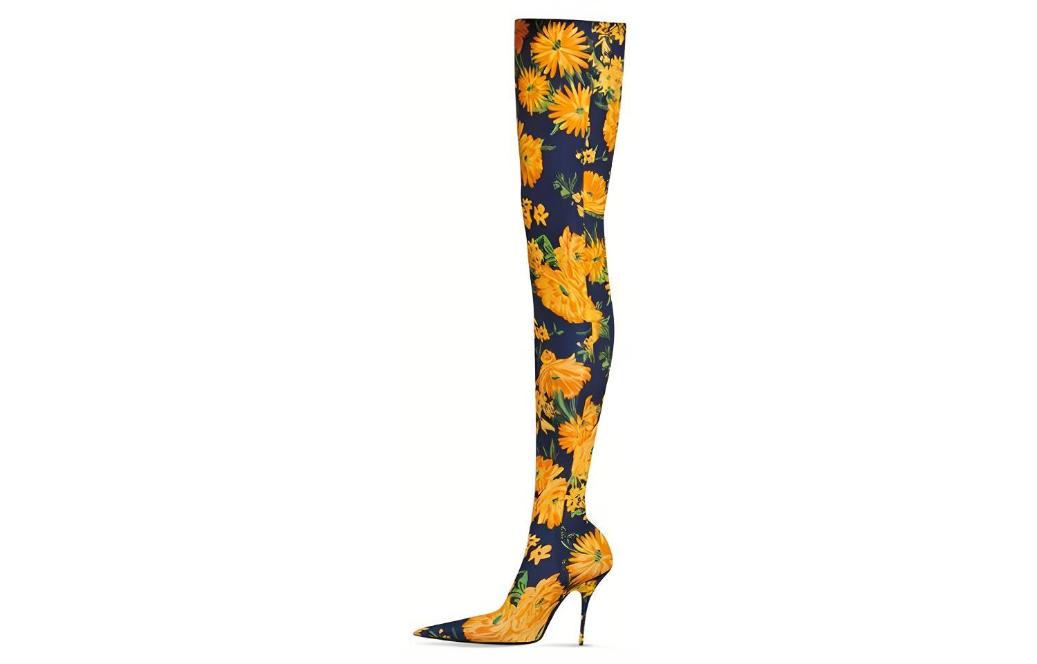 Buy (W) Balenciaga Knife Boot ''Bloemen Geel Blauw'' 718647W2LT07040