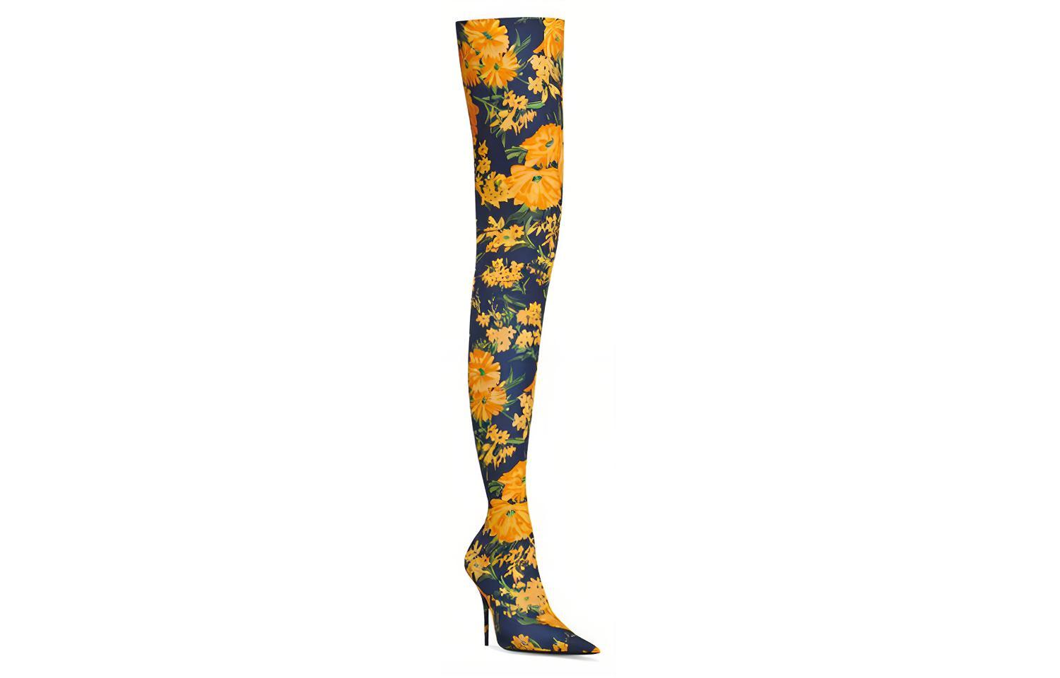 Lookbook (W) Balenciaga Knife Boot ''Bloemen Geel Blauw'' 718647W2LT07040