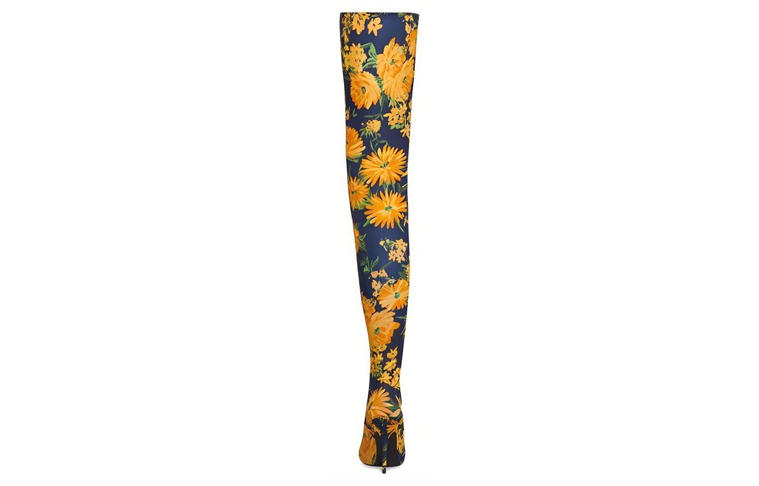 Purchase (W) Balenciaga Knife Boot ''Bloemen Geel Blauw'' 718647W2LT07040
