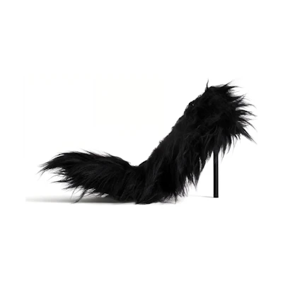 (W) Balenciaga Knife Booties 'Fur Black Stiletto'