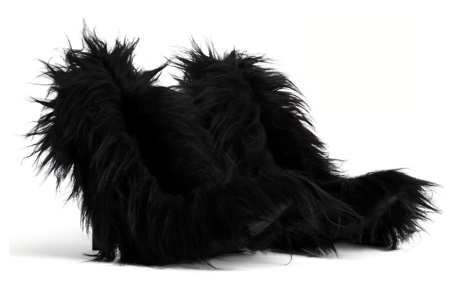 Lookbook (W) 발렌시아가 퍼 블랙 나이프 스틸레토 힐 762207W9OA11000