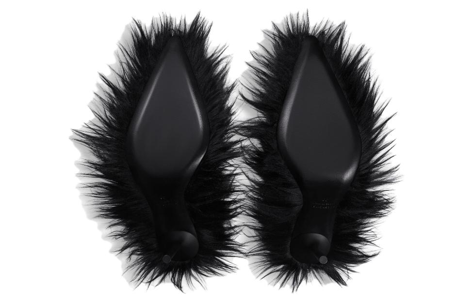 Shop (W) 발렌시아가 퍼 블랙 나이프 스틸레토 힐 762207W9OA11000