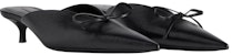 (Women) Balenciaga Knife Bow 40mm (4cm) Mule Black 785660WAD401000