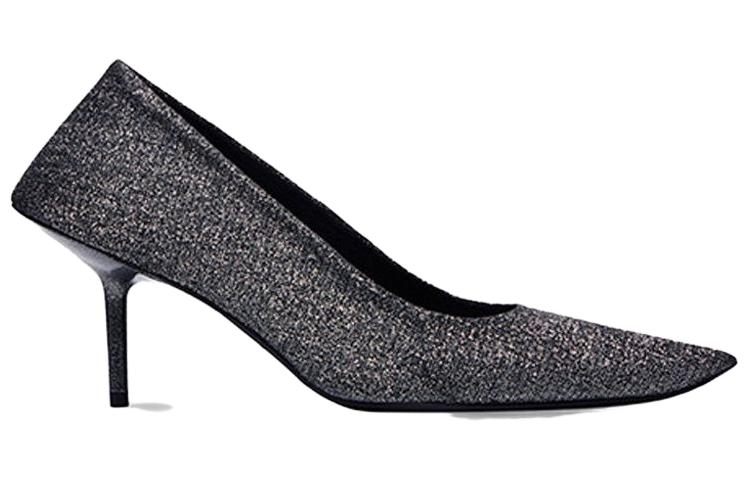 Order 巴黎世家 Balenciaga Knife 織物 套穿 細跟 高跟鞋 女款 灰色