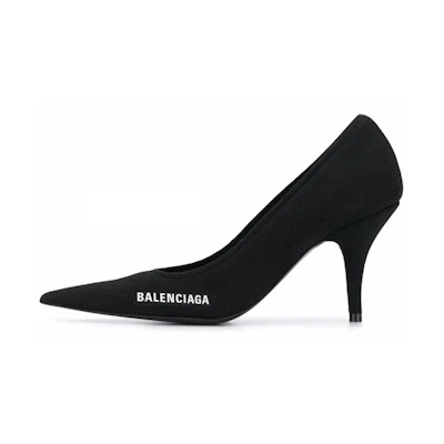 (W) Balenciaga Knife Knit 80mm Pump Heels 'Black'