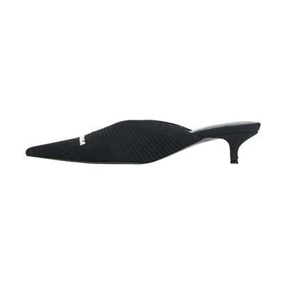 (W) Balenciaga Knife Knit Mules 'Black Fashion Slipper'