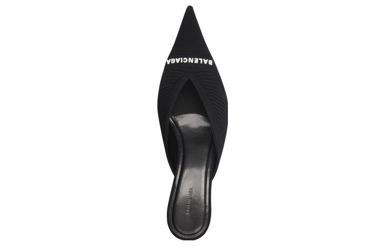 Lookbook (Women) Balenciaga Knife Knit Mules 'Black Fashion Slipper' 671126W2CW11090