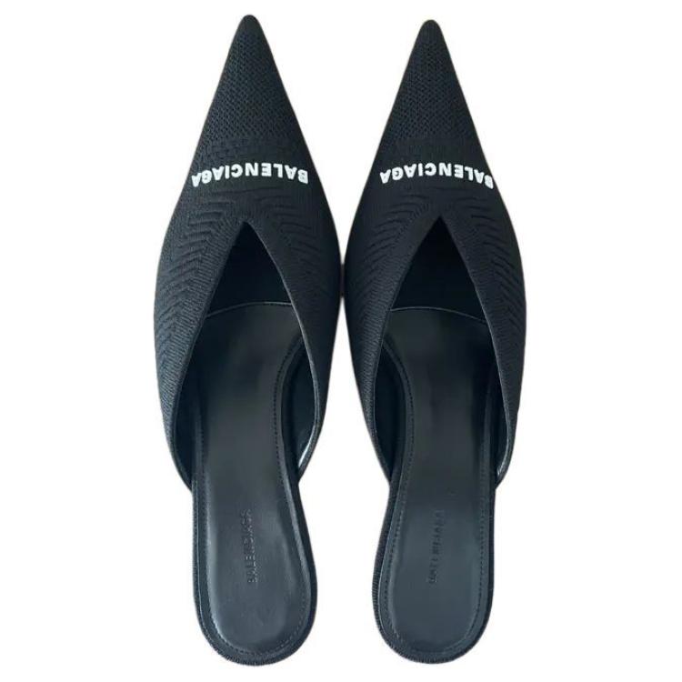 Purchase (Women) Balenciaga Knife Knit Mules 'Black Fashion Slipper' 671126W2CW11090