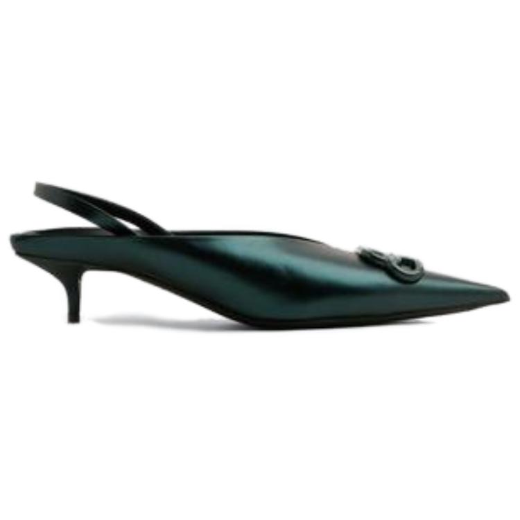 Order 巴黎世家 Balenciaga Knife 皮革套穿時尚涼鞋 女款綠色