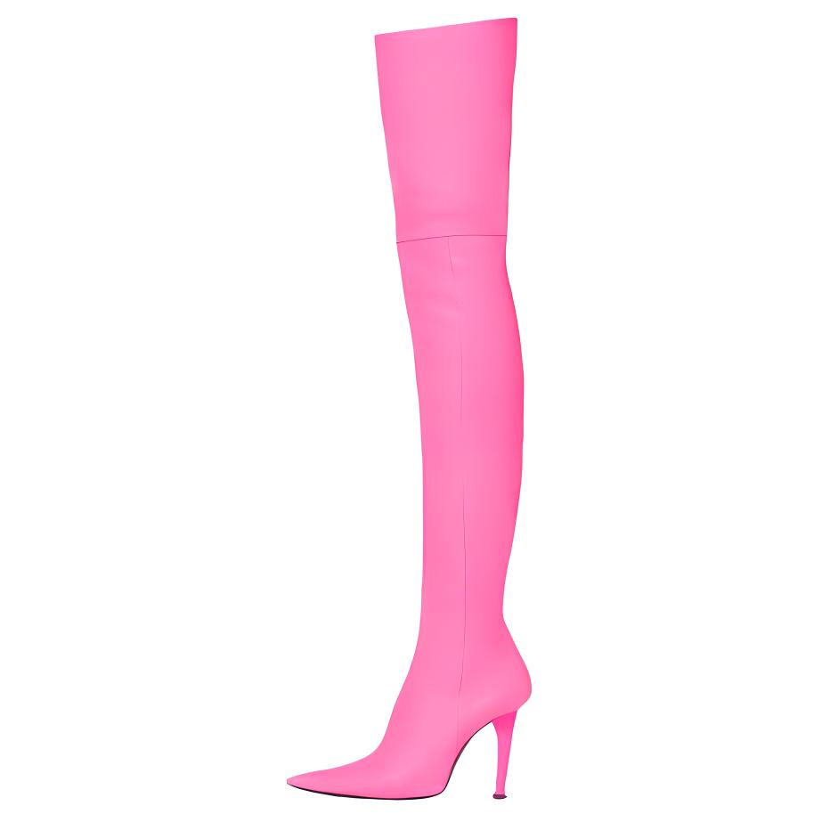 (Women) Balenciaga Knife Over-The-Knee Boots 'Shark Pink' 636613WBBP05000