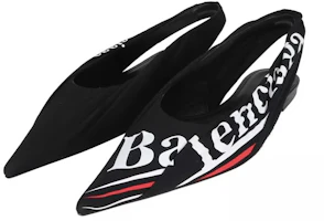 Lookbook (W) Balenciaga Knife Slingback Planos Casual con Logo 'Negro' 500619W06001091