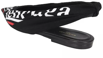 Shop (W) Balenciaga Knife Slingback Planos Casual con Logo 'Negro' 500619W06001091