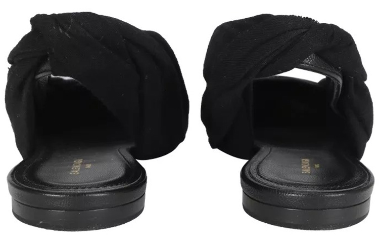 Details for (W) Balenciaga Knife Slingback Logo Print Flats ''Schwarz'' 500619W06001091