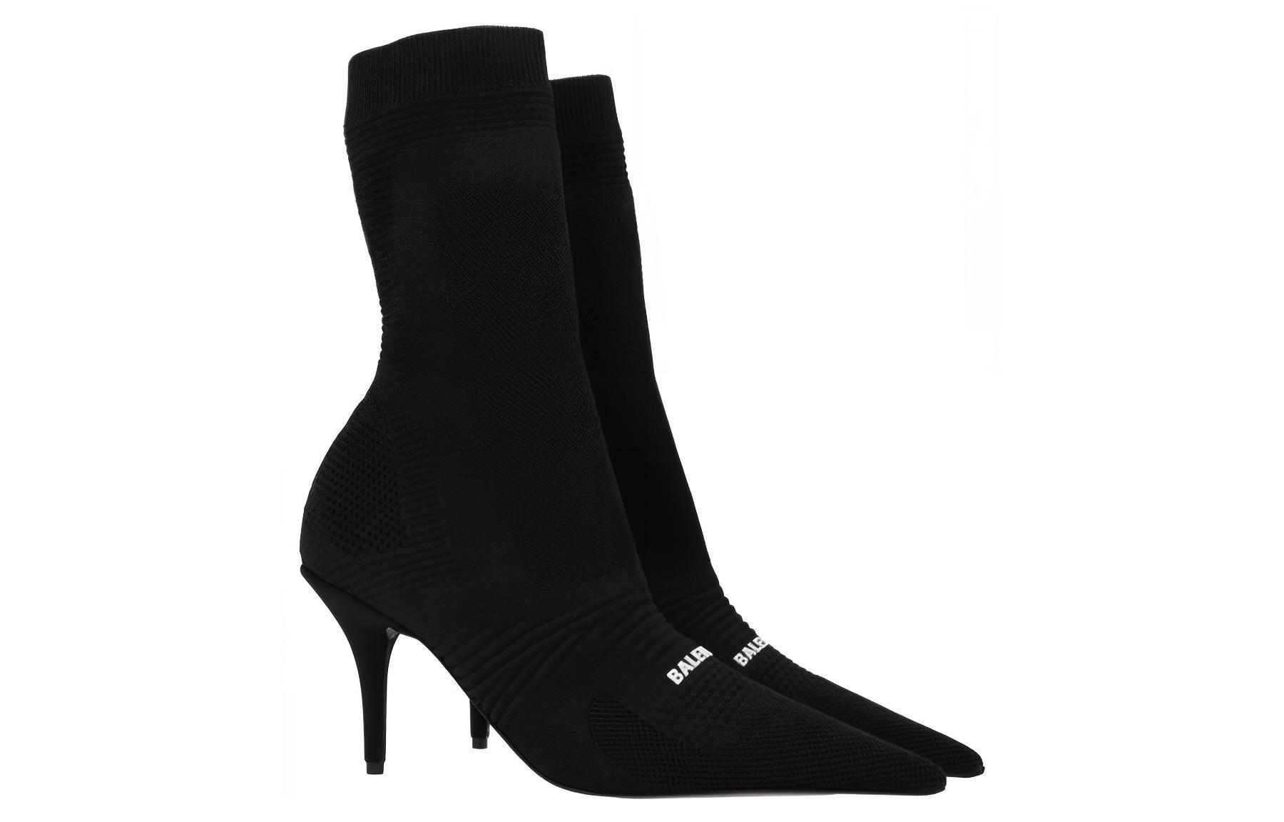Shop (W) Balenciaga Bottes Tricot 9cm ''Noir Confort Mode'' 724179W2CW11090