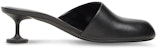 (W) Balenciaga Wanita 50mm Mule Kulit Hitam 701921WBCR01000