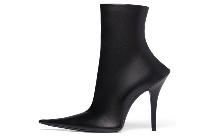 (Women) Balenciaga Witch 110mm Booties 'Black Sheepskin' 747603WBCW01000