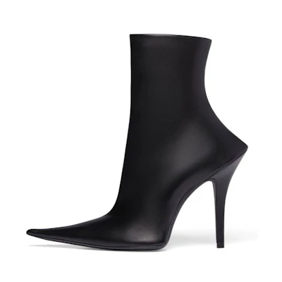 (W) Balenciaga Witch 110mm Booties 'Black Sheepskin'