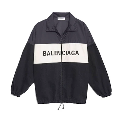 (Women) Balenciaga Large Logo Print Jacket Black. 529213TBQ031000