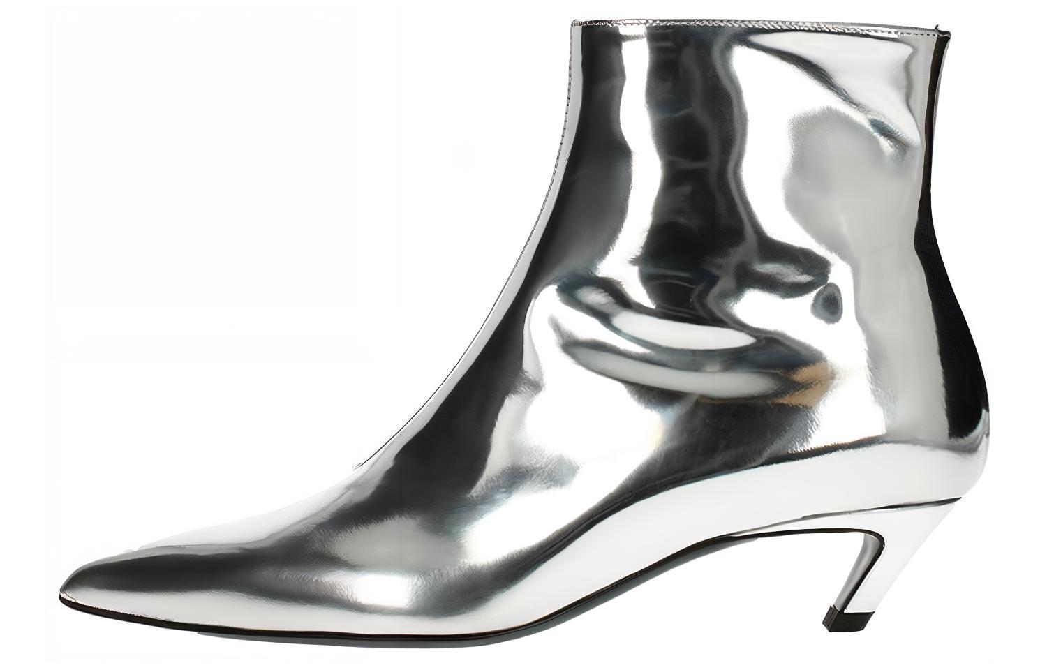 (Women) Balenciaga Leather Ankle Boots 'Silver Fashion' 524682WAFF08100