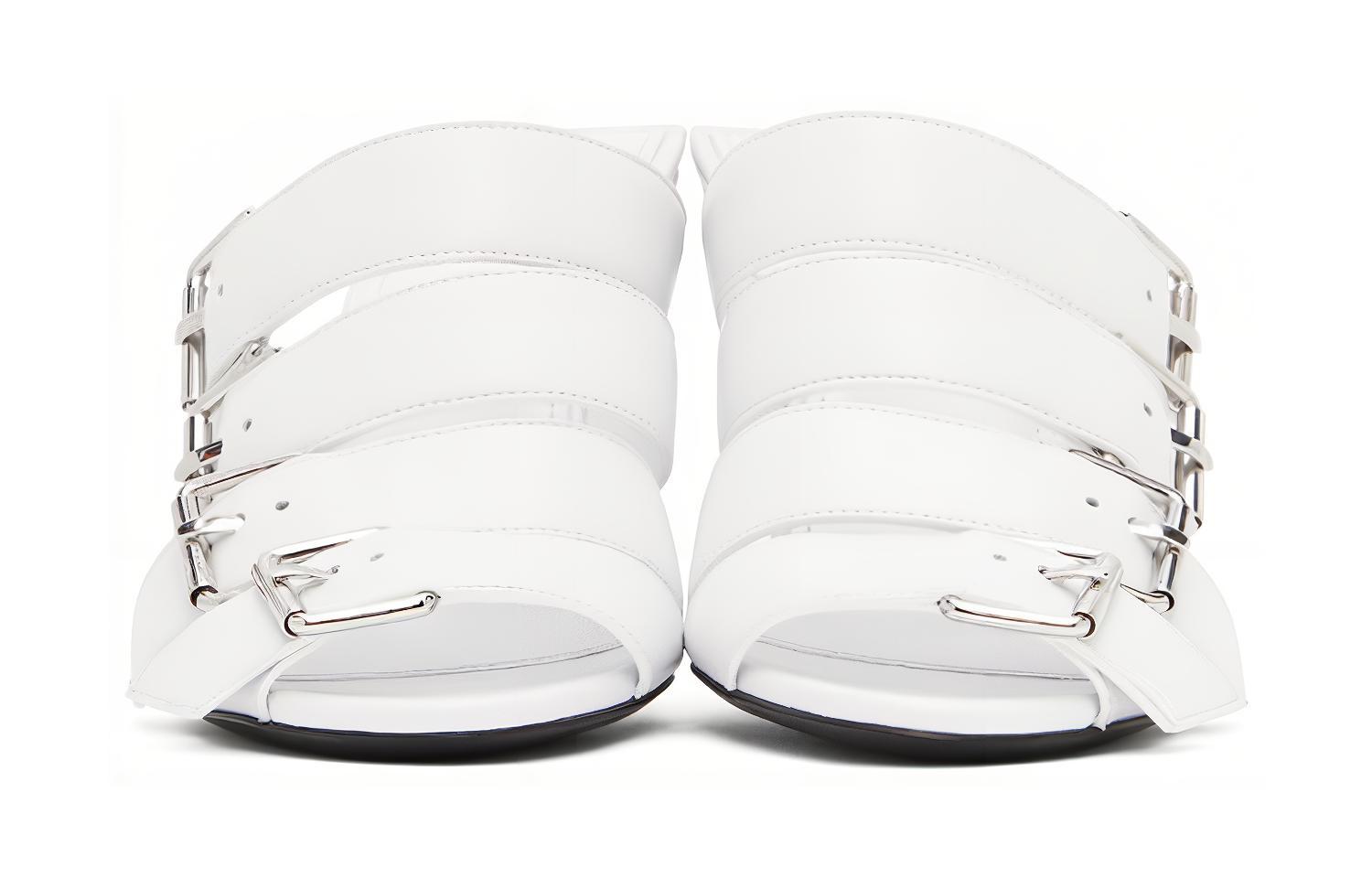 Lookbook (W) Balenciaga Talon Aiguille en Cuir à Boucle ''Blanc'' 643144WA8FE9081