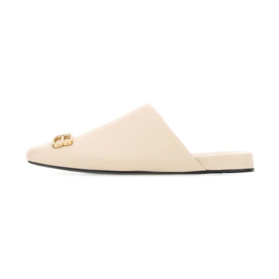 (W) Balenciaga Leather Cosy Slipper 'Sand'