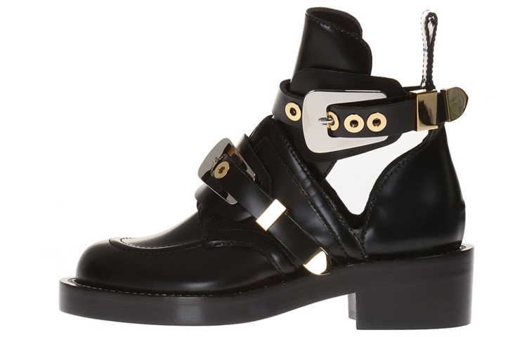 (W) Balenciaga Leather Fashion Ankle Boot 'Black'