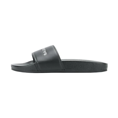 (W) Balenciaga Leather Fashion Slide 'Black'
