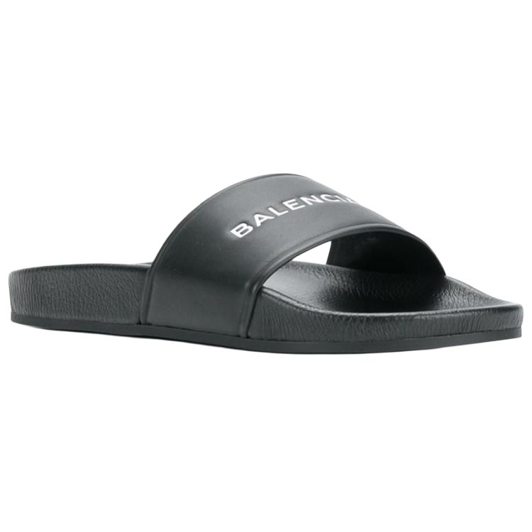 (W) Balenciaga Leather Fashion Slide 'Black' 圖 2