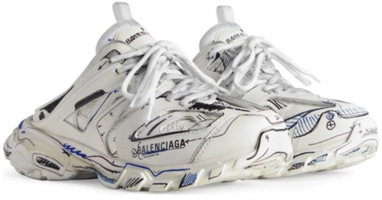(W) Balenciaga Track 3.0 Mules 'Putih Grafiti Hitam' 653813W3SRA9014 Lookbook (W) Balenciaga Track 3.0 Mules 'Putih Grafiti Hitam' 653813W3SRA9014