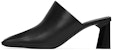 (Women) Balenciaga Leather High-Heel Peep-Toe Fashion Slide 'Black' 615674WA7601000
