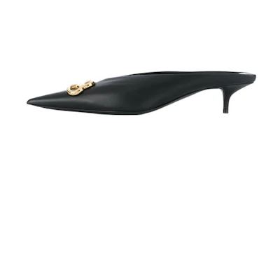 (W) Balenciaga Leather Mule 'Black Fashion'