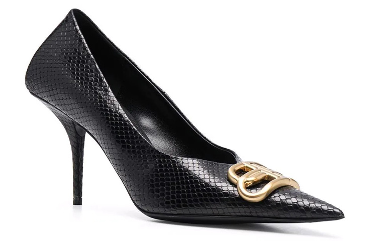 Order (W) 발렌시아가 가죽 뮬 하이힐 (블랙) 636635WBBH11080