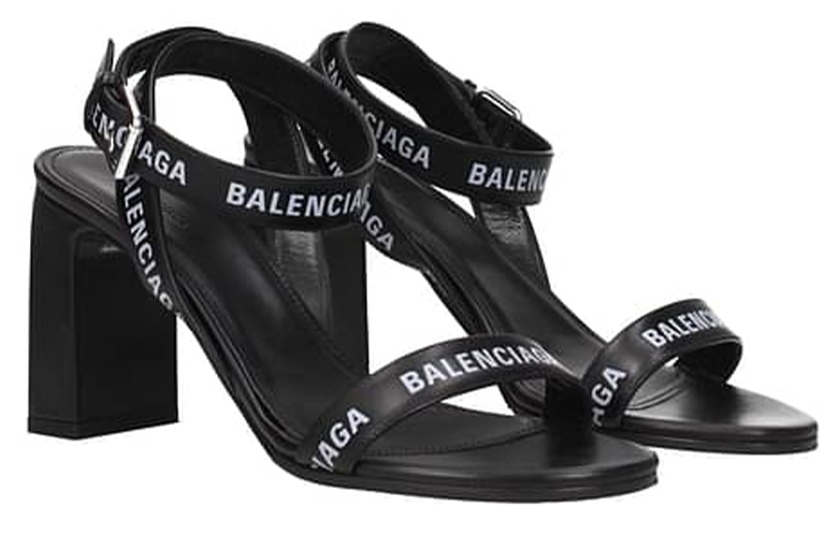 (W) Balenciaga Leather Open-Toe Buckle Sandal 'Black' 圖 2