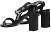 Shop (W) Sandalo Nero Balenciaga in Pelle con Fibbia e Punta Aperta 564433WA7611006