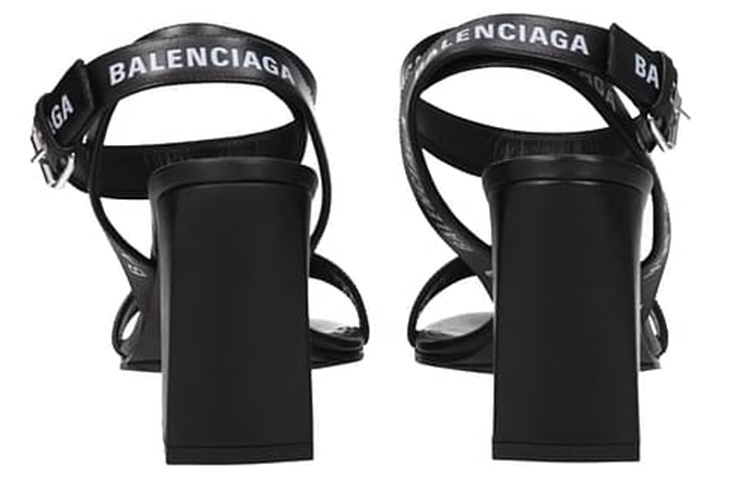 (W) Balenciaga Leather Open-Toe Buckle Sandal 'Black' 圖 5