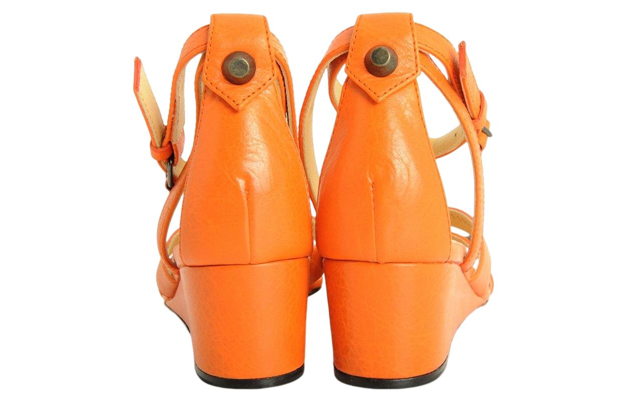 (W) Balenciaga Leather Open-Toe Buckle Slide 'Orange' 圖 3