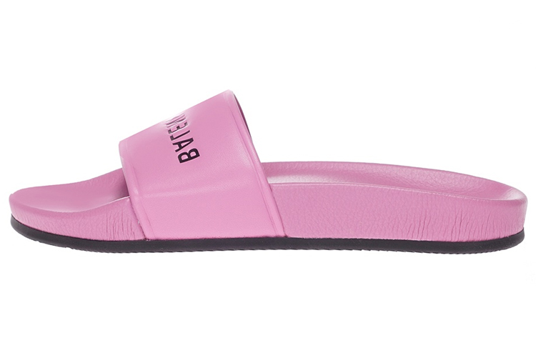 (Women) Balenciaga Leather Open Toe Flat 'Pink Fashion Slides' 517226WAL005640