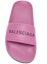Purchase (Women) Balenciaga Leather Open Toe Flat 'Pink Fashion Slides' 517226WAL005640