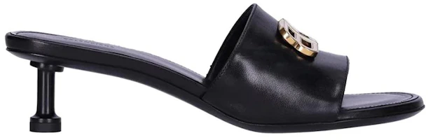 Order (W) Balenciaga Sandal Kulit Terbuka 'Black Fashion' 722309WBCW11080