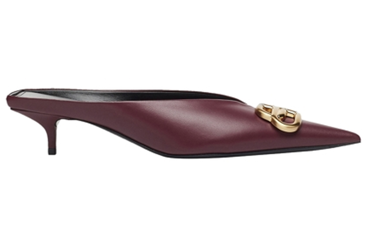 (W) Balenciaga Leather Pointed-Toe Slide 'Burgundy' 圖 2