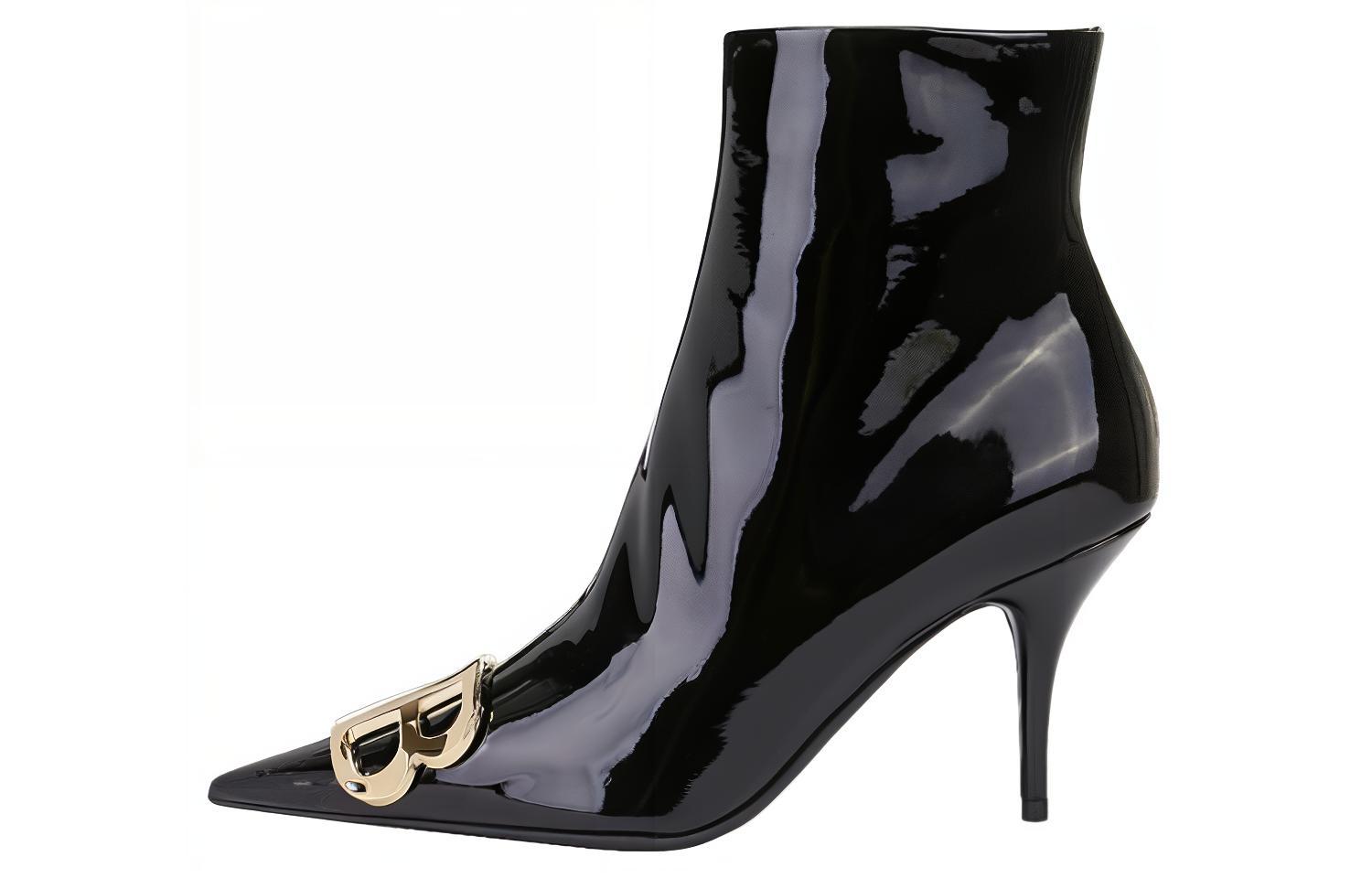 (Women) Balenciaga Leather Pointed Toe Slip-On Ankle Boot 5cm 'Black' 579322WA9811088